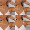 Geometric Flower Shape Jewelry Set With Pearl Pendant For Women Fashion Accessories