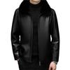 Leather jacket men's fur integrated fleece thickened dad clothing middle-aged and elderly leather jacket men's leather jacket