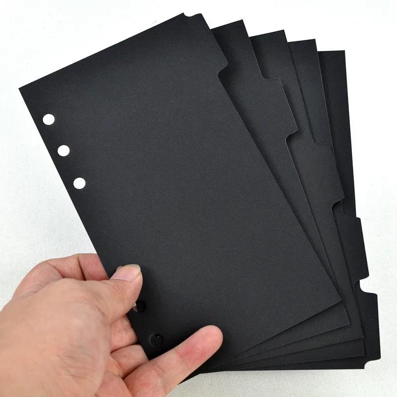 5 Pcs Tabbed Paper A5/A6 Notebook Scrapbook Index Tabs Planner Divider Pages With 6 Holes Back To School Back To School