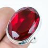 Natural Garnet Gemstone Handmade 925 Sterling Silver Jewelry Ring Size 9 AR-18696