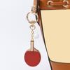 Table Tennis Paddle Keychain Retro Sports Charm with Leather-Look Finish, Gold-Tone Hardware for Daily Carry Use