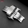 Stainless Steel Butterfly Deployment Buckle Matte Button Double Click Clasp Watch Strap 12/14/16/18/20/22mm Watches Accessories