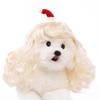 Christmas Pet Wigs: Long Curly Headdress for Cats & Dogs - Perfect for Holiday Parties and Role Play!