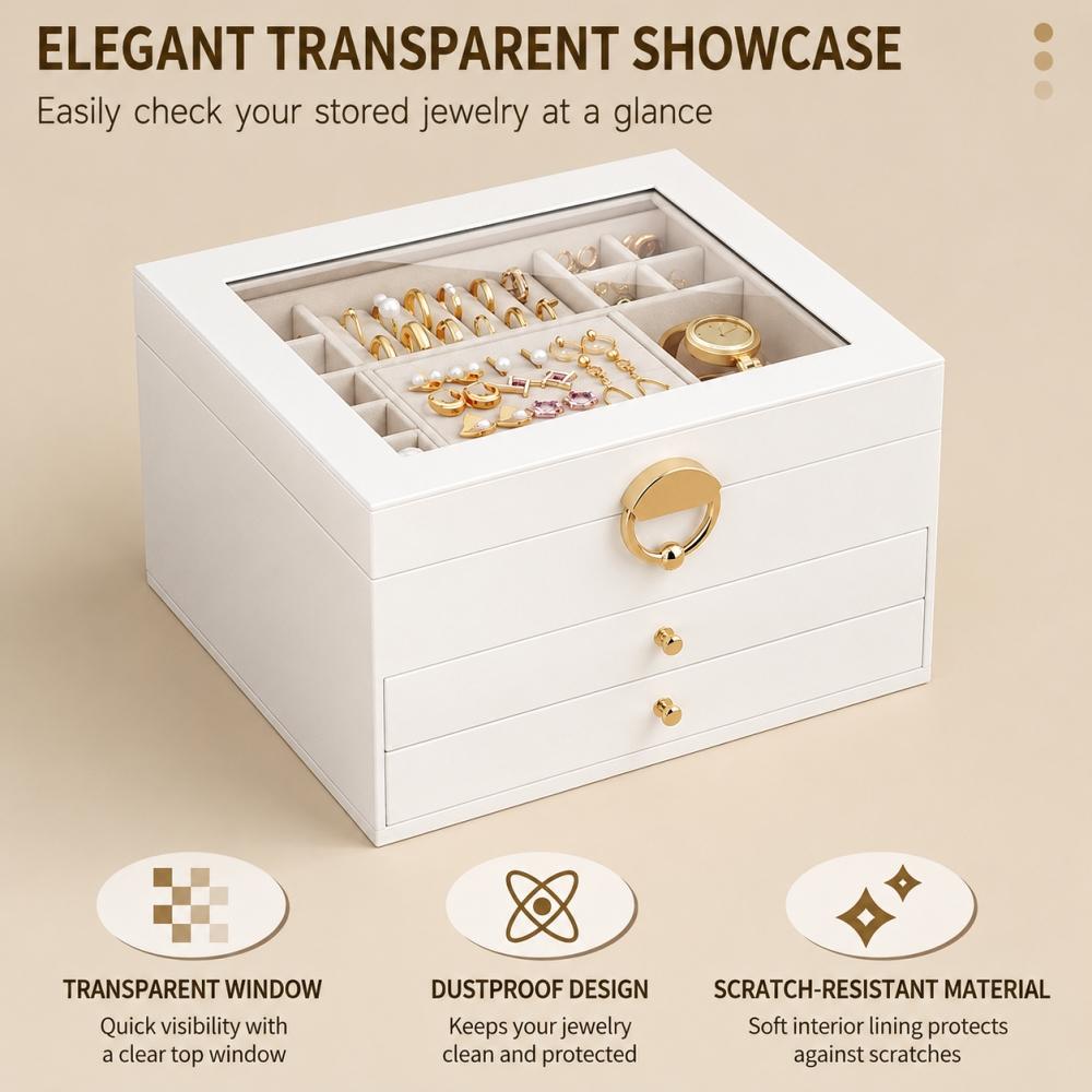 Kipnos 3-Tier Jewelry Organizer Storage Box 1 Piece