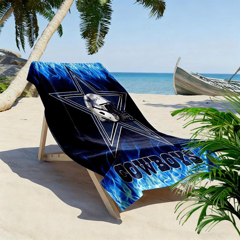 Cowboys Football Print Beach Towel, Large Soft Quick Dry Towel for Beach Camping Swimming