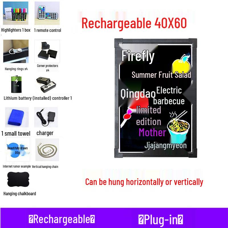 LED Blackboard Stall Display Sign - Luminous Advertising Menu Board