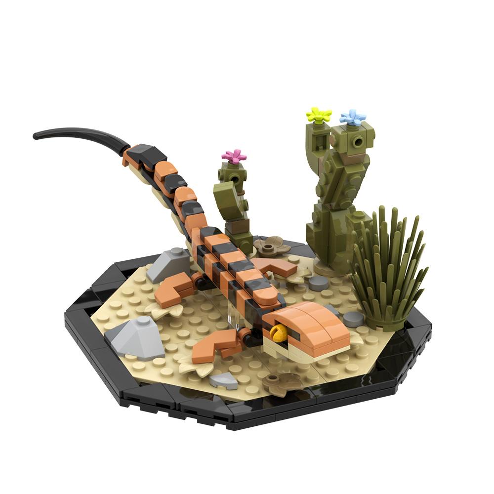 MOC Chameleon Building Blocks Model Reptile Leopard Print Gecko Bricks Desert Scorpion DIY Assembly Educational Toys Kids Gifts