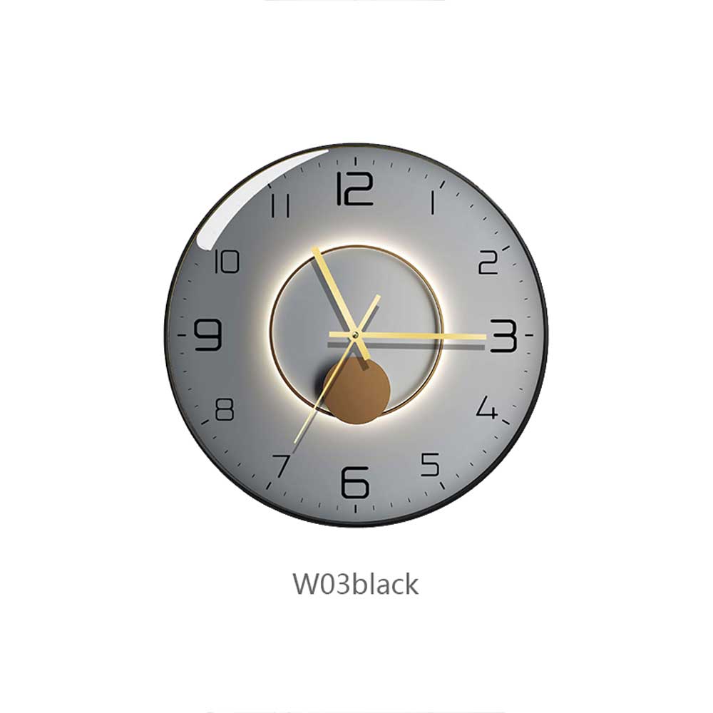 Glass Wall Clock Modern Design Geometric Series Art Round Mute Creative Hanging Home Living Room Bedroom Decoration 12 Inch