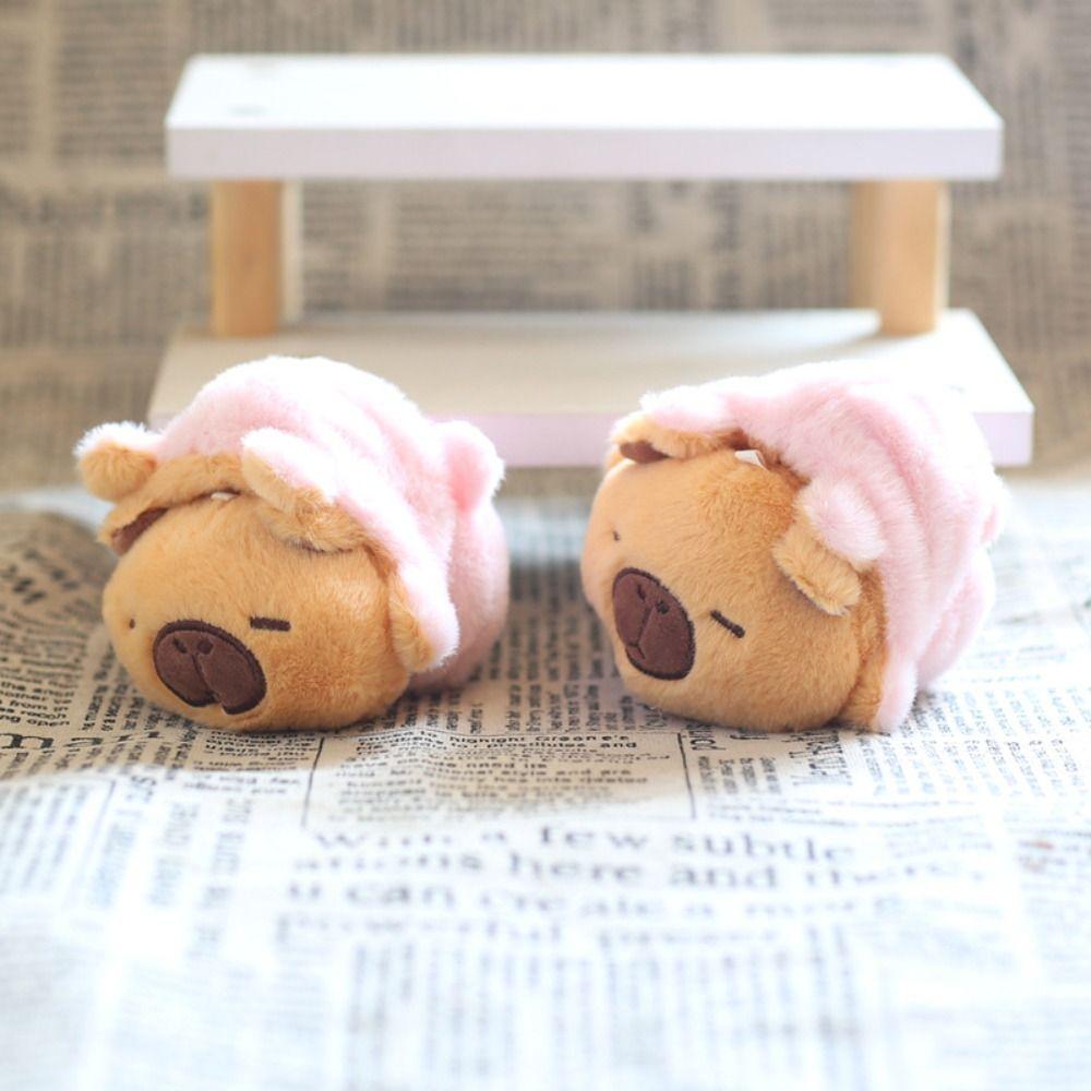 

Double-Sided Capybara Plush Toy Keychain Flip Capybara Plush Keyring Bag Charms розовый/коричневый
