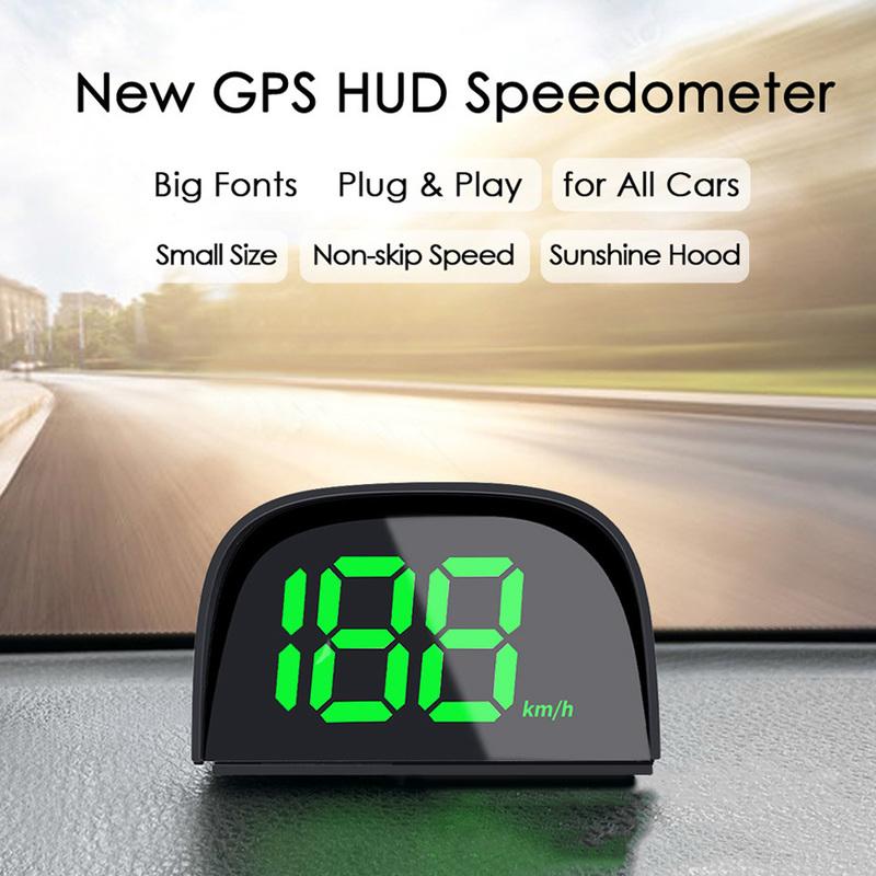 GPS HUD Head Up Display GPS Speedometer KMH/MPH HD LCD Display Plug and Play Car Speed Display Satellite Velocimeter
