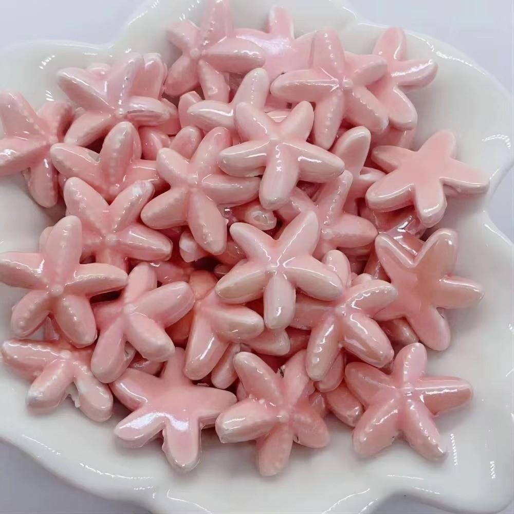 Ceramic Material Ceramic Beads Handmade Craft Large Hole Beads Starfish Beads DIY Craft Supplies