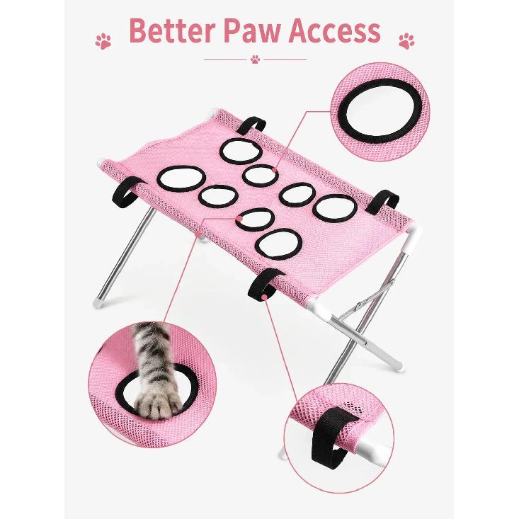 1Pcs Portable Pet Foldable Nail Grooming Bath Hammock Stand Clipping Helper Mesh Bathing Drying Table for Kitten Small Cats