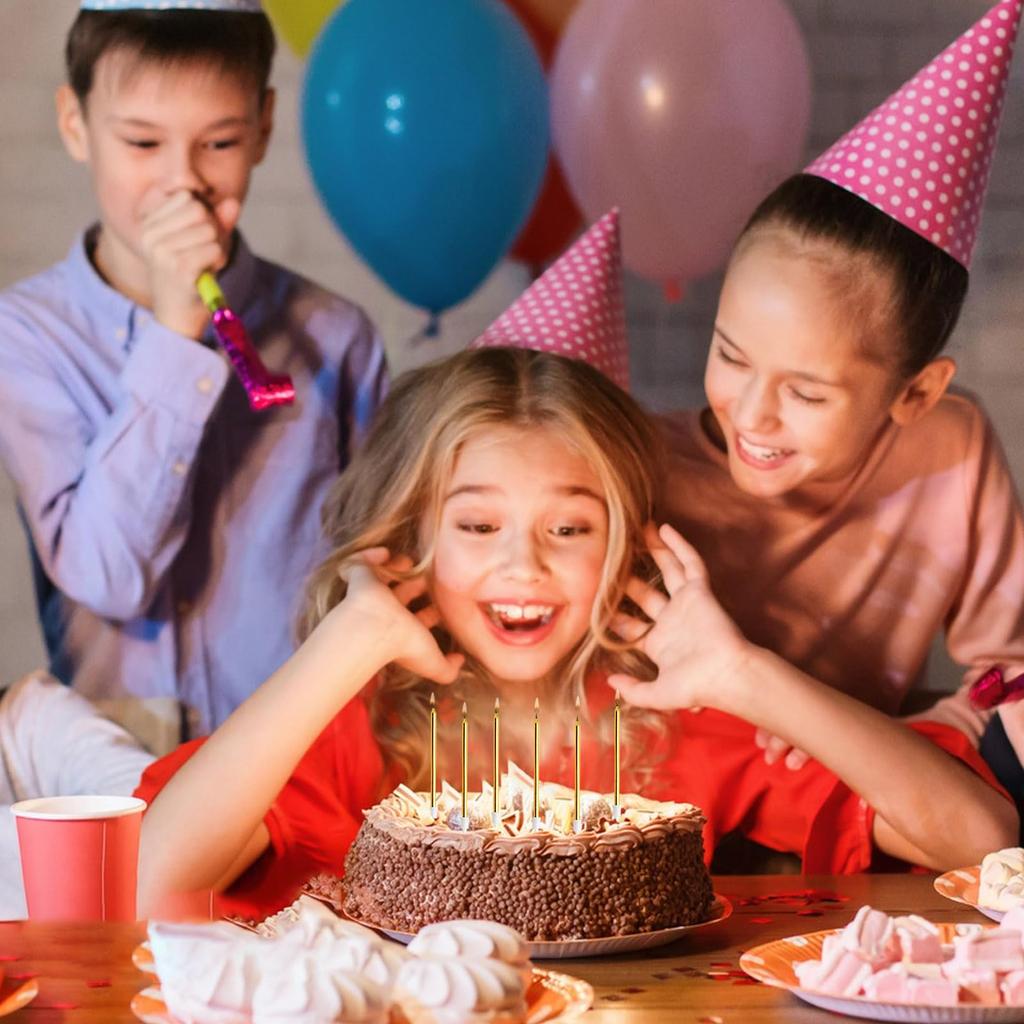 60pcs Gold Cake Candles - Birthday/Wedding/Graduation Decor (No Fragrance)