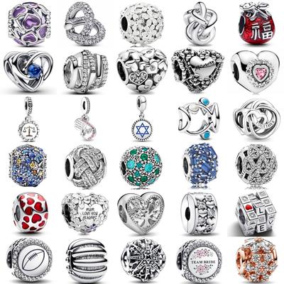 Hollow Out Shiny Copper Snowflake Love Tree Charm Fitting Bead Suitable For Original Bracelet Diy Women'S Exquisite Jewelry
