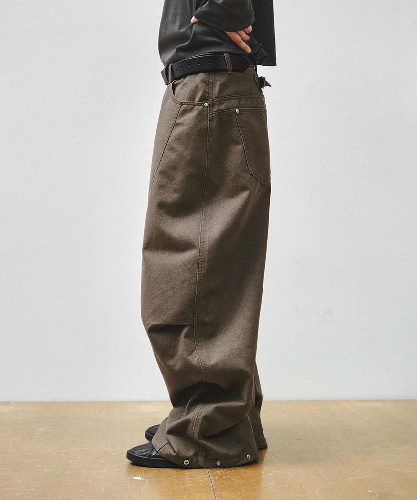INTEMPOMOOD Curve Snap Wide Pants_Khaki