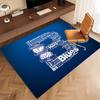 1pc BIRMINGHAM CITY LOGO Print Area Rug - Soft, Washable Non-Slip Indoor Mat, Living Room, Home Office Decorative Rug,Office Decorative