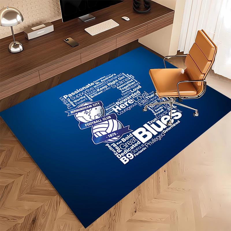 1pc BIRMINGHAM CITY LOGO Print Area Rug - Soft, Washable Non-Slip Indoor Mat, Living Room, Home Office Decorative Rug,Office Decorative