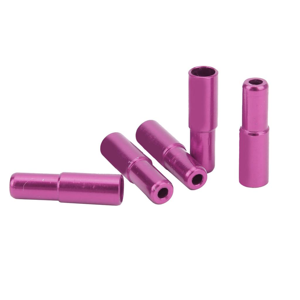 DUUTI 5 Stück 5mm Fahrrad Bremskabel Endkappen Crimpkappen Aluminiumlegierung Schaltzug Endkappen für Rennrad Mountainbike Lila