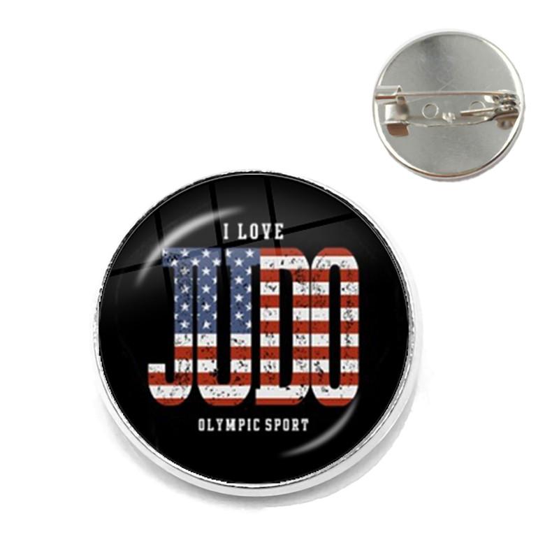2021 Trendy Sports I Love Judo Brooches Pins Men Women Karate Jewelry High Quality Handmade Badge Brooch Gift