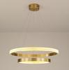 Zing Ring Double 80 A - LED chandelier 80cm two rings gold brass