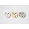 Lemnos Analoge Wanduhr, Kehai, Gips Aluminium, Weiß, KM22-01 WH, Durchmesser 130 mm x Dicke 55 mm