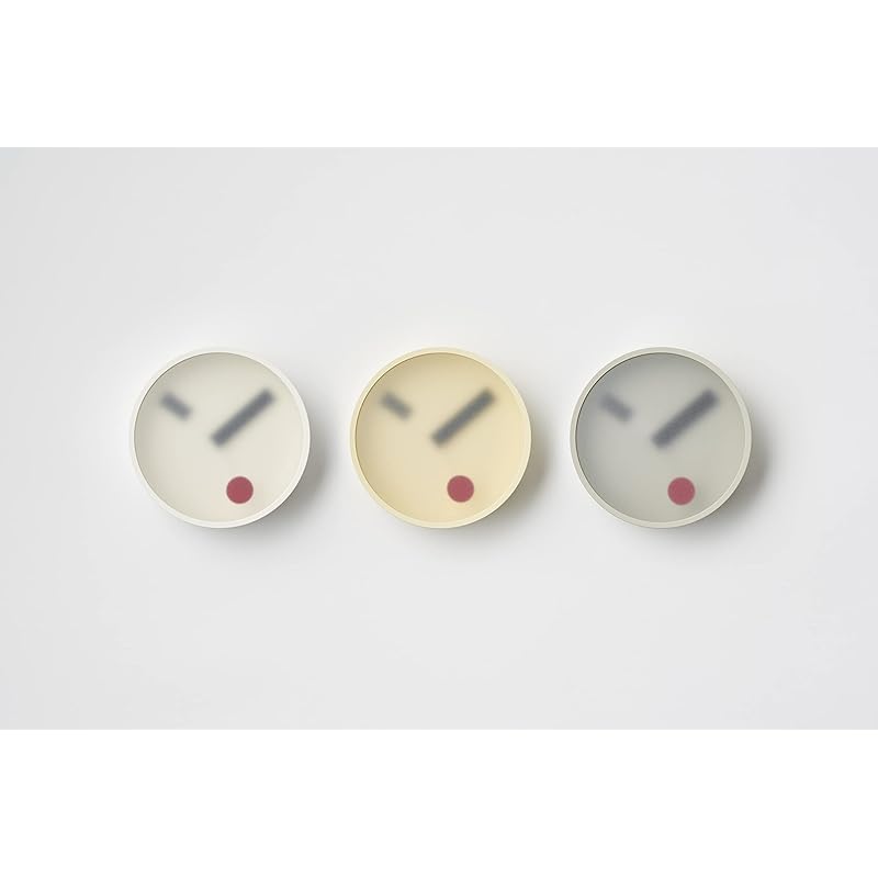 Lemnos Analoge Wanduhr, Kehai, Gips Aluminium, Weiß, KM22-01 WH, Durchmesser 130 mm x Dicke 55 mm