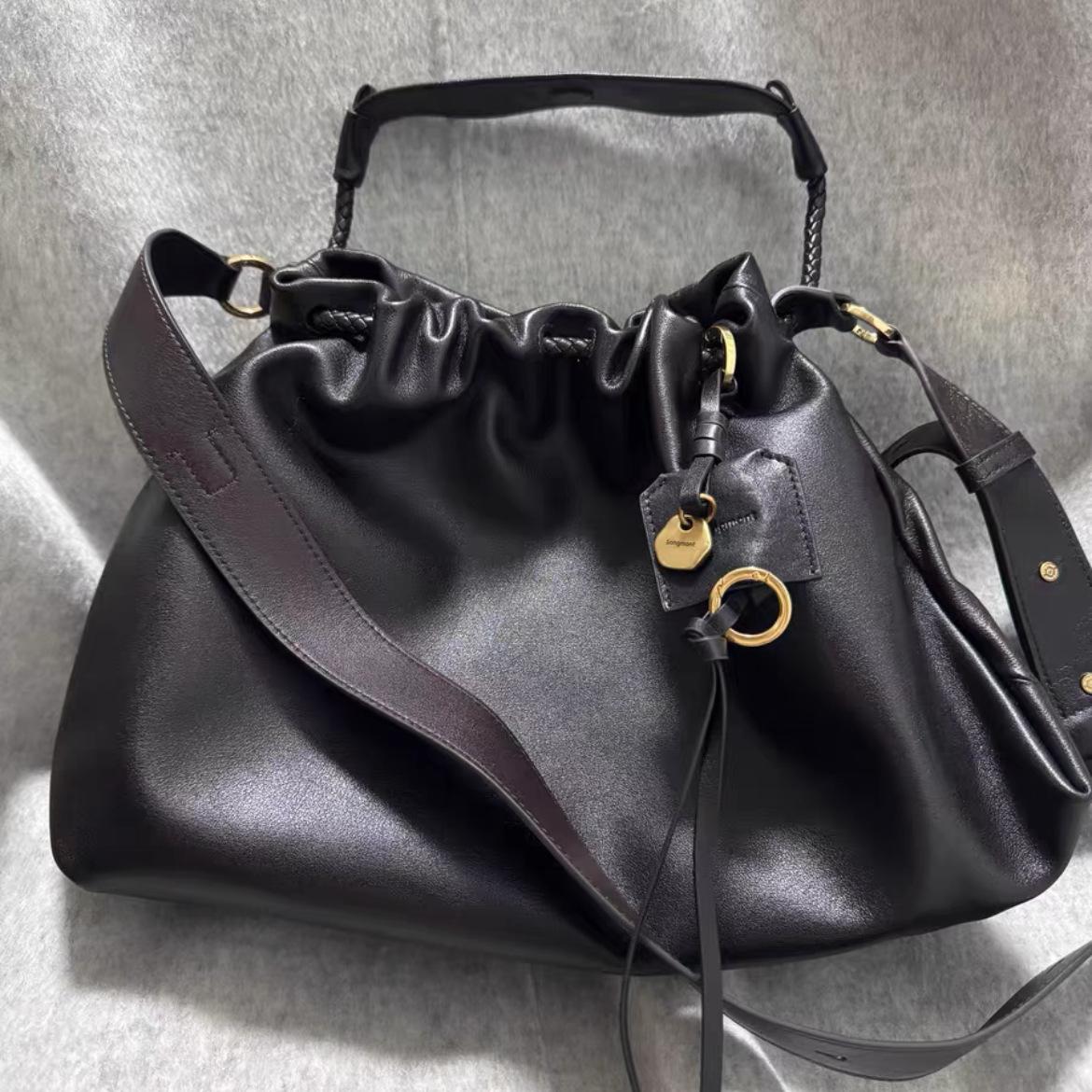 

Baina Tote Bag Women S Large Capacity Folded Handbag Premium Sense Shoulder Crossbody Bag чорний