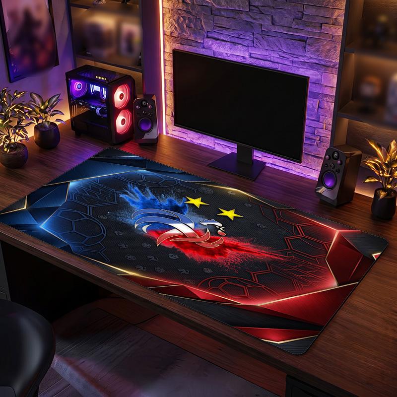 France Football Logo Fare Altlığı, Geniş Kaymaz Kauçuk Masa Matı, Oyun Ofis Dizüstü Bilgisayar Fanı Hediyesi