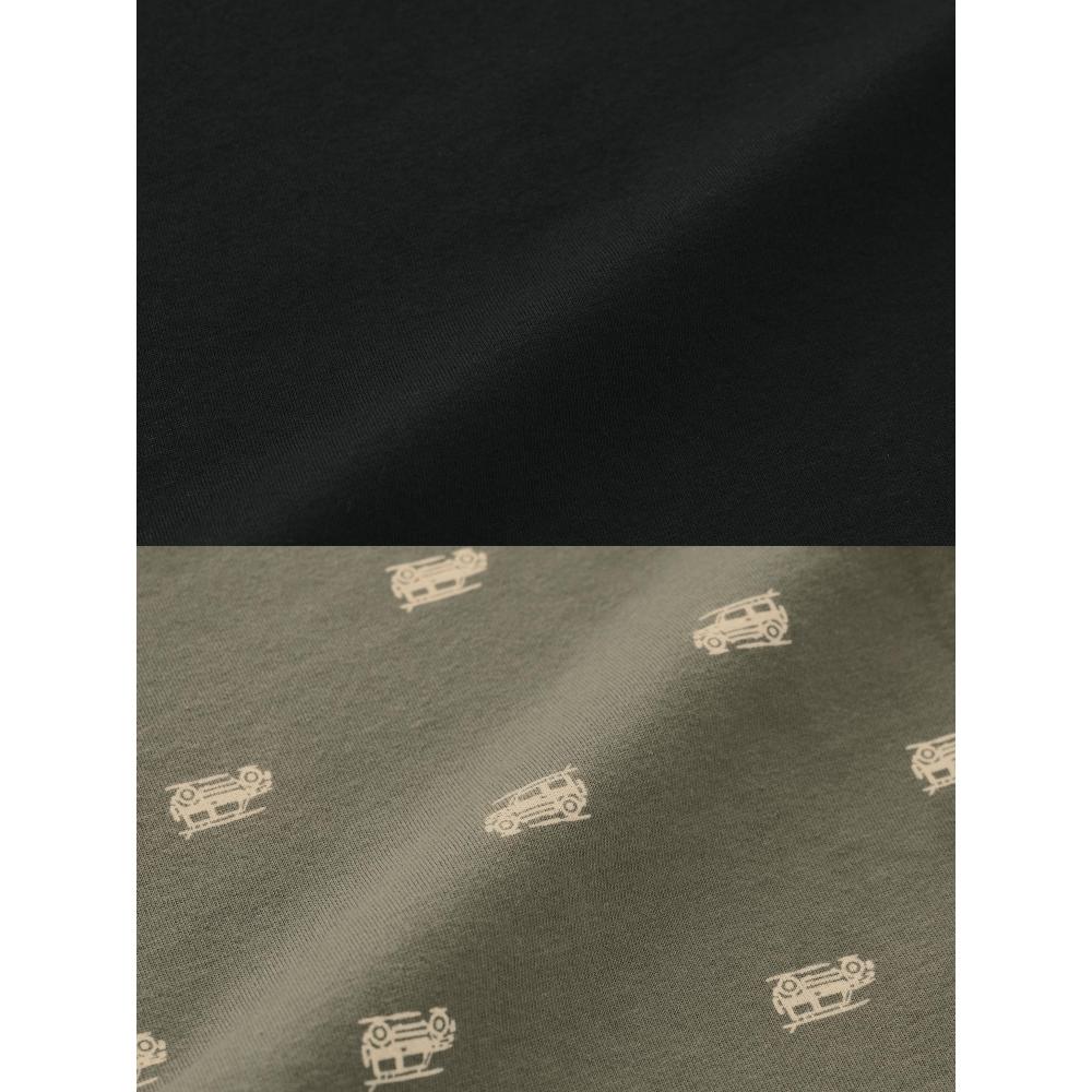 GU by Uniqlo Conjunto de Pijama Infantil Unissex Algodão Manga Curta Shorts Carro