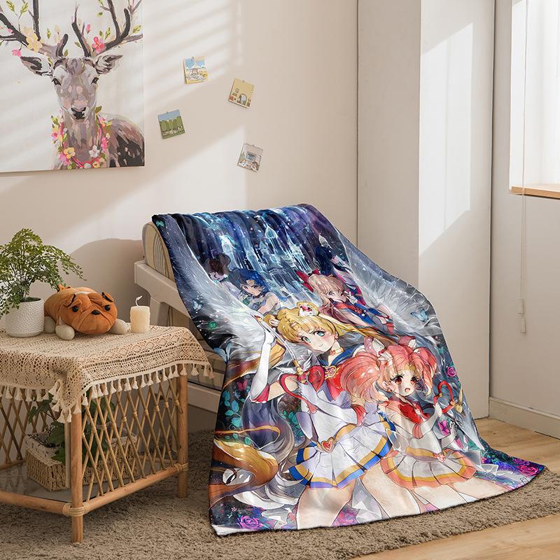 Cartoon Beautiful Girl Series Double-Sided Flannel 3D Digital Printing Blanket Blanket