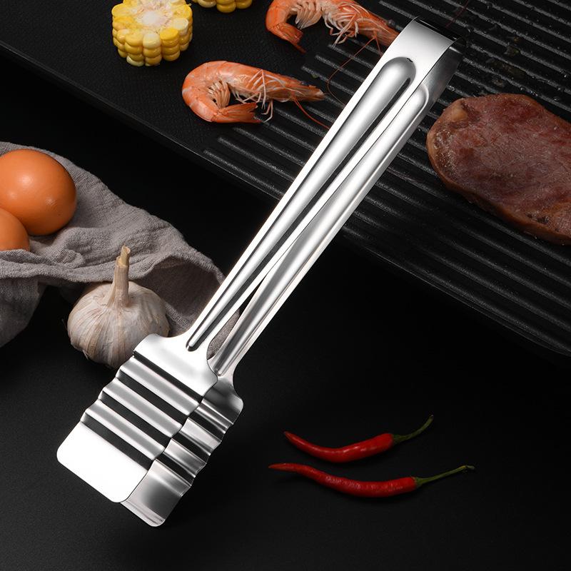 1pc  Stainless Steel Food Tongs Barbecue Non-Slip Non-Stick Steak Clamp Cooking Tool BBQ Food Tongs Kitchen Accessories