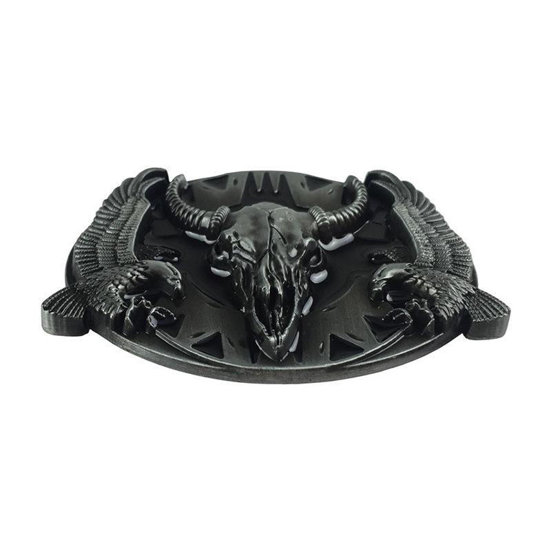 Double Eagle Tribal Bull Skull Belt Buckle - Retro & Stylish 4.0