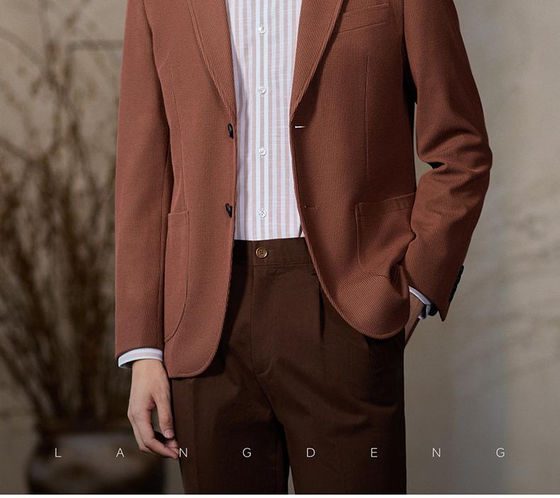 [Machine Washable+No Ironing] Langdeng Men's Retro Suit Jacket 2025 Autumn New Business and Leisure Single West
