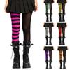 Women's Striped Pantyhose, Full-Length Close-Fitting Stretch Fabric Tights for Halloween Costume Parties, Festivals and Everyday Outfits