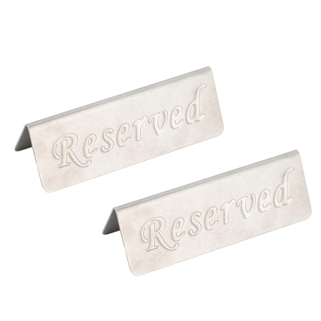 2Pcs Metal Stainless Steel Reserved Sign Double Sided Reserved Table Signs for Restaurants Bar Cafe