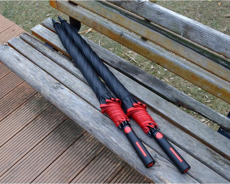 Men's Large Black Golf Umbrella with Long Handle – Customizable High-End Business Gift