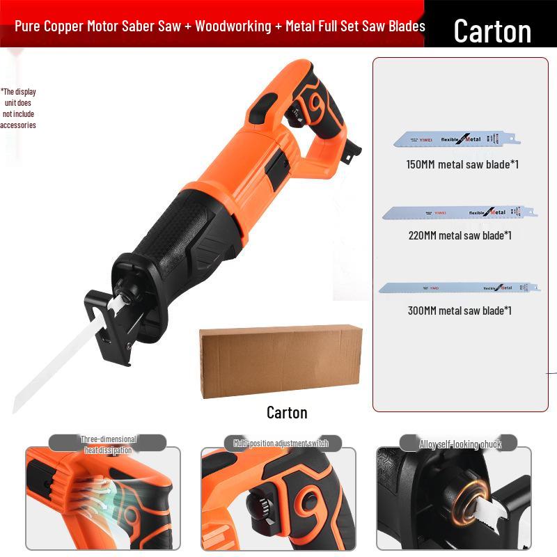 Versatile Handheld Reciprocating Saw for Woodworking, Frozen Meat, and Bone Cutting