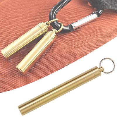 Portable Mini Brass Sealed Waterproof Toothpick Capsule Holder Container Box