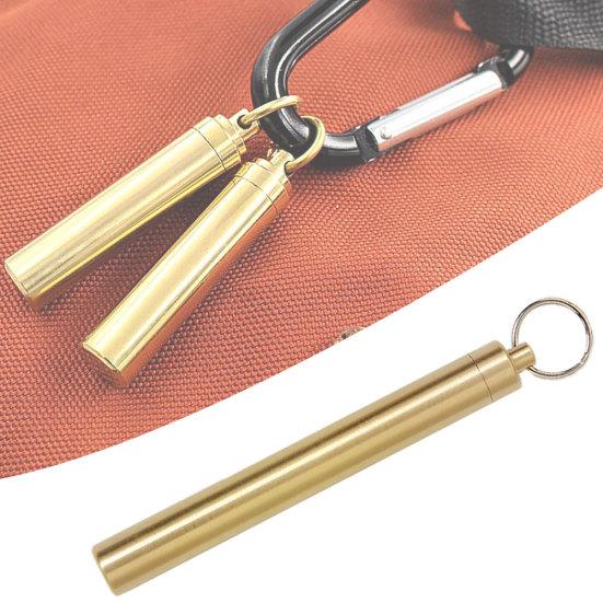 Portable Mini Brass Sealed Waterproof Toothpick Capsule Holder Container Box