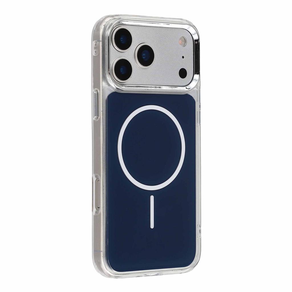 For iPhone 17 Pro Max Magnetic Case Electroplated Camera Frame TPU Acrylic Anti-drop Phone Back Cover Compatible with MagSafe