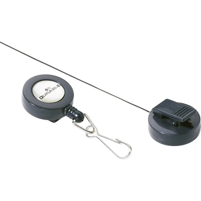 DURABLE porte-badge avec mousqueton, anthracite…