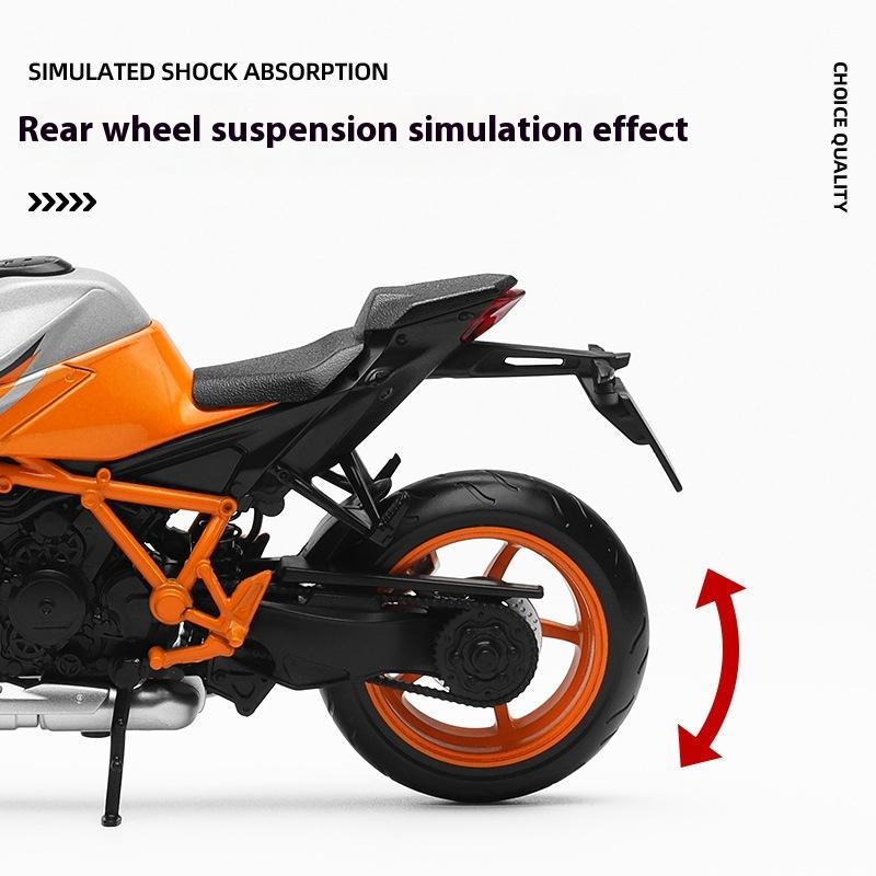 KTM 1290 Super Duke R, Maßstab 1:12, Sportmotorrad-Miniaturmodell aus Metallguss, dekoratives und trendiges Accessoire, Geschenk für Freunde