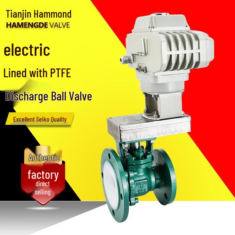 Hammond PTFE-Lined Cast Steel Flange Ball Valve, Acid-Resistant