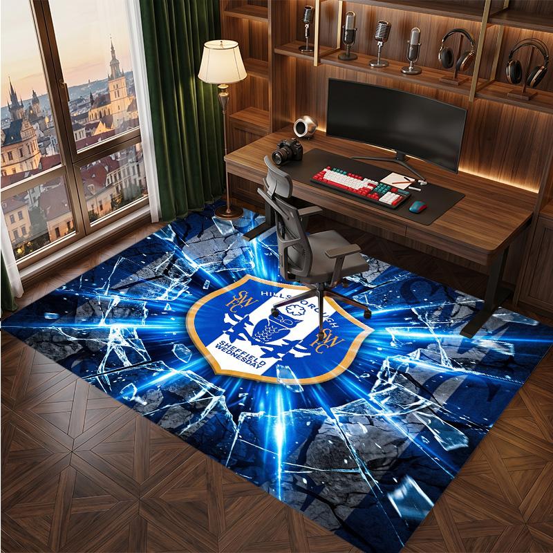 Tappeto in Cristallo di Velluto con Stampa del Sheffield Wednesday Football, Comodo Assorbente d'Acqua Antiscivolo per Pavimenti Interni