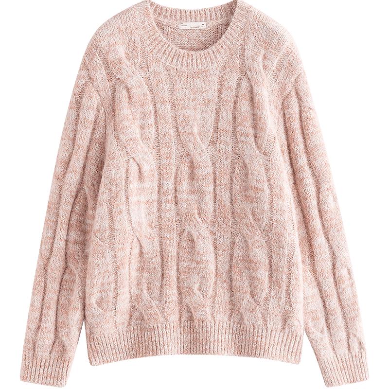 

INMAN Женский свитер с крапинками, вязаный косами, со спущенным плечом XL