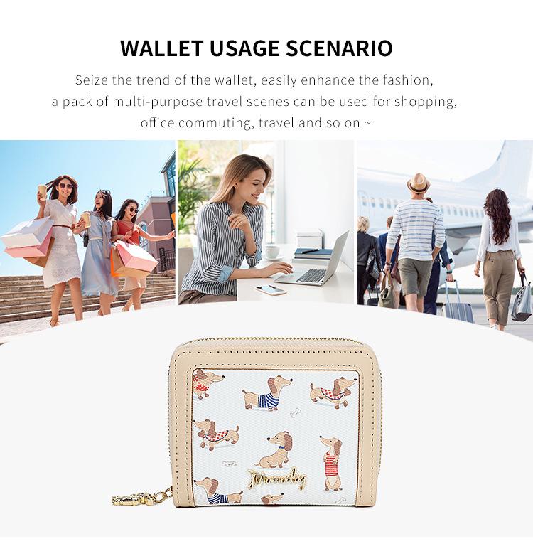 Cute Puppy Bi-fold Zipper Wallet: Multifunctional PU Coin Purse & Card Holder for Students