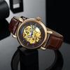 TIME100 Men's Mechanical Watch, Waterproof Skeleton Wristwatch, Easy-to-Read Analog Display, Stylish for Business, Yellow