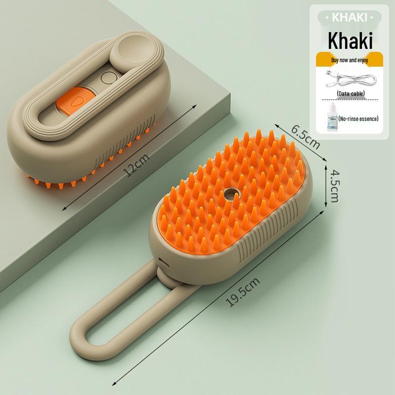 Electric One-Button Pet Spray Comb: Anti-Flyaway Steam Brush for Dogs & Cats