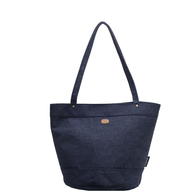 

Большая вместительная джинсовая сумка женская сумка через плечо для поездок на работу студенческая сумка-тоут темно-синий