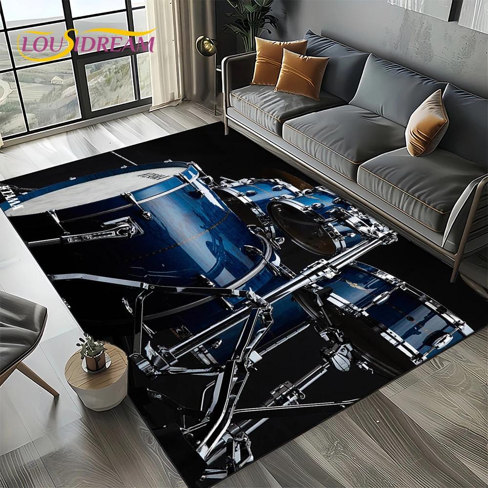Music Instruments TAMA Drum Kit Drum Set Carpet Rug for Living Room Bedroom Home Sofa Decoration,Kid Area Rug Non-slip Floor Mat